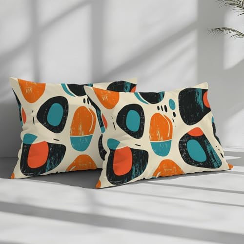King Size Duvet Cover Retro Abstract Geometry, Soft Microfiber Bedding