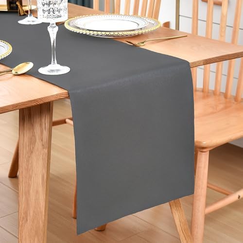 Wolkemer Farmhouse Grey Table Runner Dining Table Runners 48 Inches