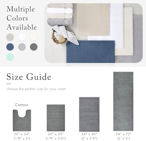 Madison Park Marshmallow Highly Absorbent Bath Runner, 24 x 72, Grey