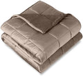 Bare Home Minky Fleece Weighted Blanket (Taupe, 60"x80" 17lbs)