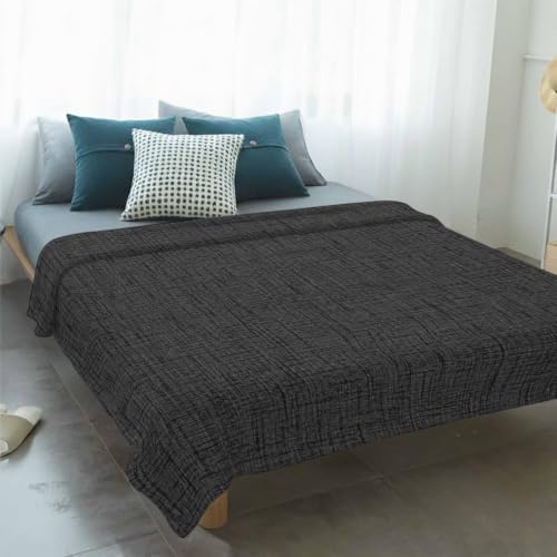 Black Solid Throw Blanket 60”×80” for Couch Sofa Bed, Minimalist Cloth