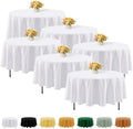 Fitable 6 Pack White Round Tablecloths - 70 Inches in Diameter