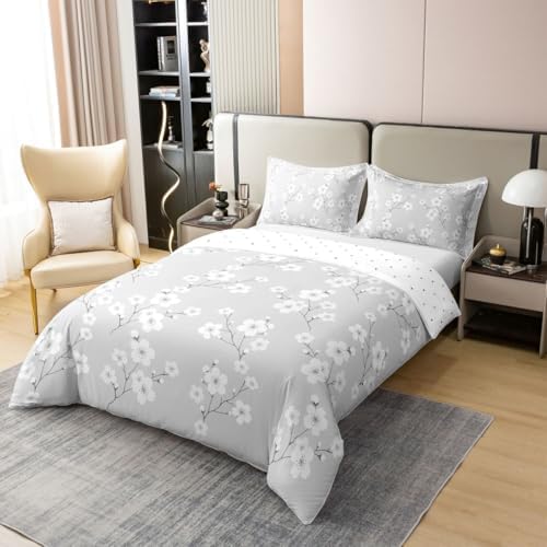 Erosebridal Plum Blossom Branch 100% Cotton Duvet Cover Queen Size