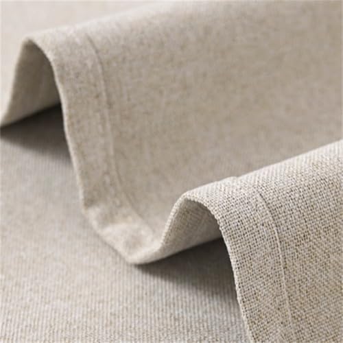 Cream Linen Back Tab Curtains for Living Room 2 Panel Set Neutral