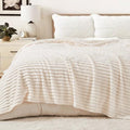 Nookly Cream King Size Blanket for Bed, Soft Lightweight Plush Ribbed
