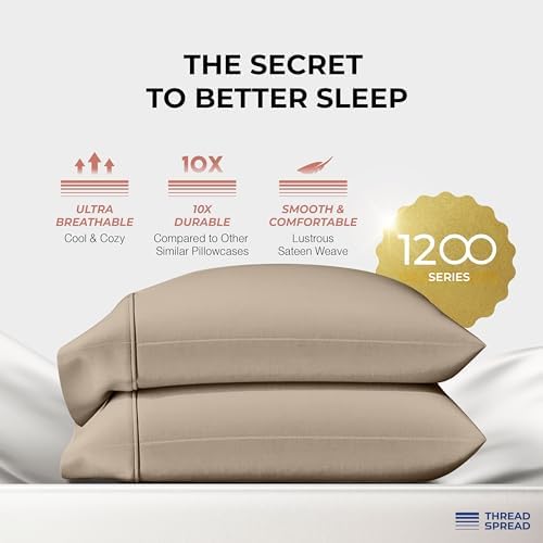 Thread Spread Egyptian Cotton Pillow Cases King Size Set of 2 - Luxury