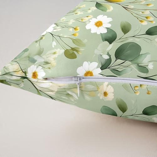jejeloiu Teal Daisy Throw Pillow Covers Set of 2 Cute Flower