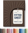 Twin XL Fitted Sheet - College Dorm Room Essentials - Brown