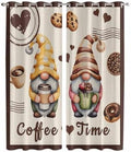 Curtains 96 Inches Long 2 Panels, Farmhouse Coffee Time Grommets