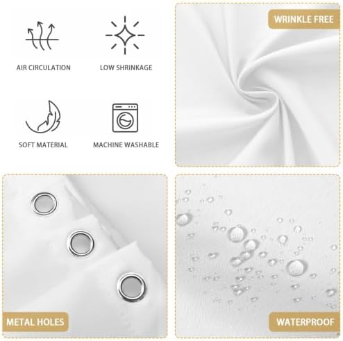 Long Shower Curtains 72" x 84", Sand Beige Washable Shower Curtain for