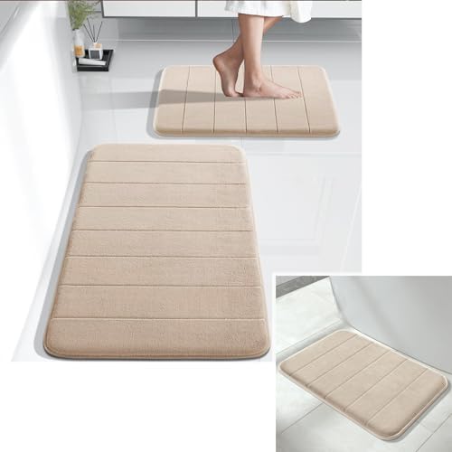 Yimobra 2 Pieces Memory Foam Bathroom Mat Set, Non Slip - Super Water
