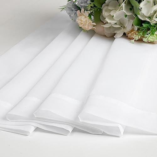 Simplebrand Sheer White Curtains 96 Inches Long 2 Panels for Living