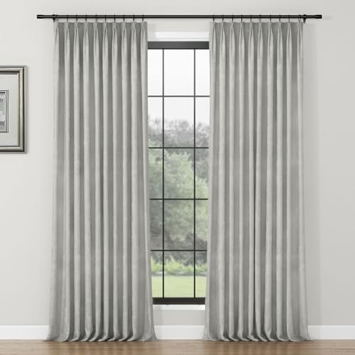 ChadMade Heavyweight Floral Texture Curtain 108 Inches Long, Extra