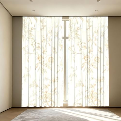 Light Filtering Rod Pocket Curtains 52x84 Inch 2 Panels For Living