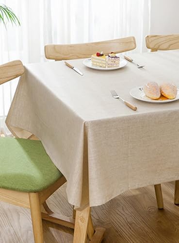 Tablecloth Party, 51 x 71 inch, Rectangle, Beige, Linen Solid Color