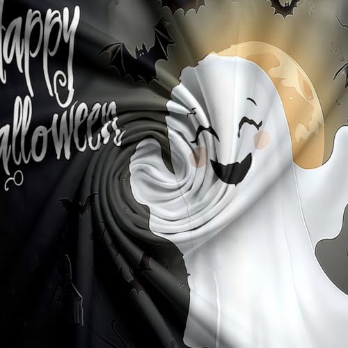 Charcoal Gray Halloween Moonscape Duvet Cover Set for Women Girls