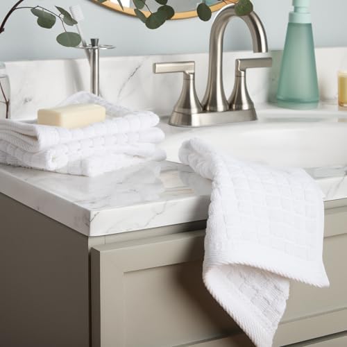 TOWN & COUNTRY EVERYDAY 4-Piece Textured Windowpane Washcloth Set