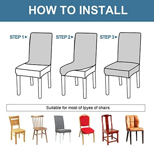 Genina Waterproof Dining Chair Covers Set of 4 Parsons Chair