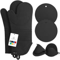 RORECAY Silicone Oven Mitts and Pot Holders Sets, Gloves for Kitchen