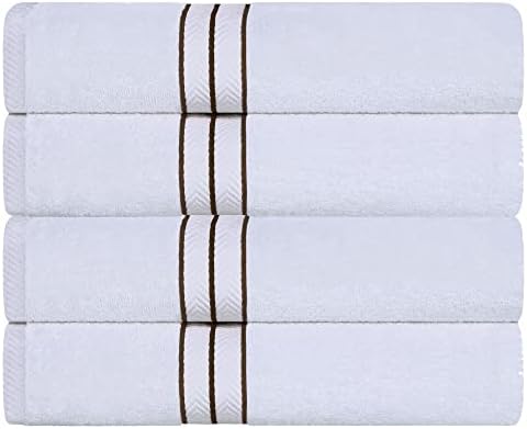 SUPERIOR Hotel Turkish Cotton 4 Piece Bath Towel Set, Ultra Plush Spa