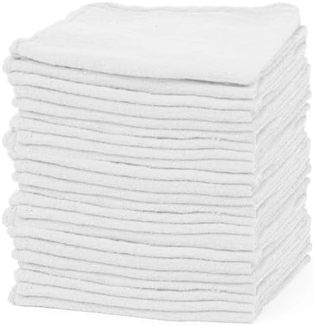 Shop Towels – Pack of 50 Reusable Cleaning Rags – Durable Quality