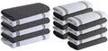 Infinitee Xclusives Multi-Pack Bundle of Grey Kitchen Towels Includes