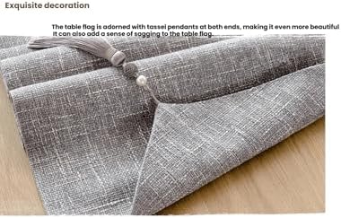 Burlap Farmhouse Cotton Linen Table Runner, Rustic Woven Solid Color