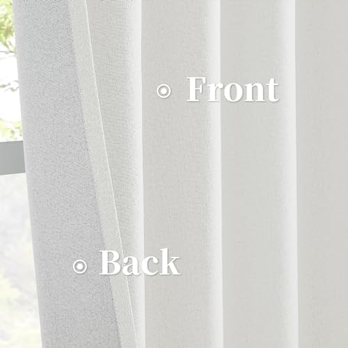 KEQIAOSUOCAI Ivory Ecru Blackout Linen Curtains Energy Smart Light