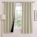 NICETOWN Cream Blackout Curtains 63 Inches Long 2 Panels Set for