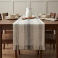 Boho Farmhouse Striped Table Runner 72 Inch Long for Dining Table
