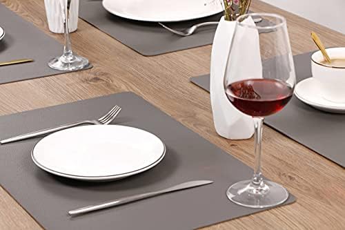 Wipeable Placemats Leather Table Mats Waterproof Heat-Resistant Easy