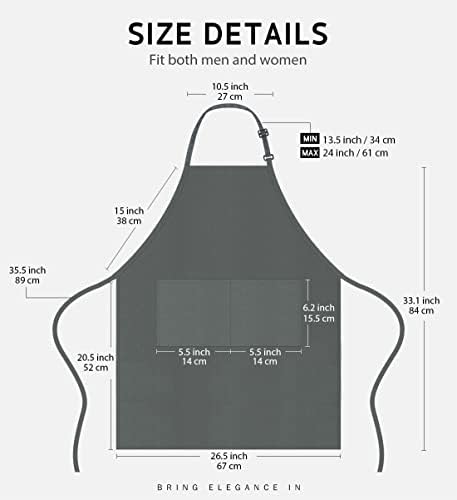 Syntus Apron for Men Women, Adjustable Cooking Kitchen Apron with 2
