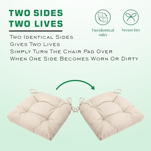 SQUARE MOON Chair Cushions for Dining Chairs, 3 Inch Thick Comfortable