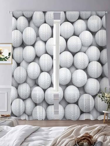 Sheer Curtains 108 Inches Long 2 Panels Set for Living Room, Golf Semi