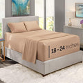 Nestl Queen Bed Sheet Set - Taupe - 4-Piece Extra Deep Pocket