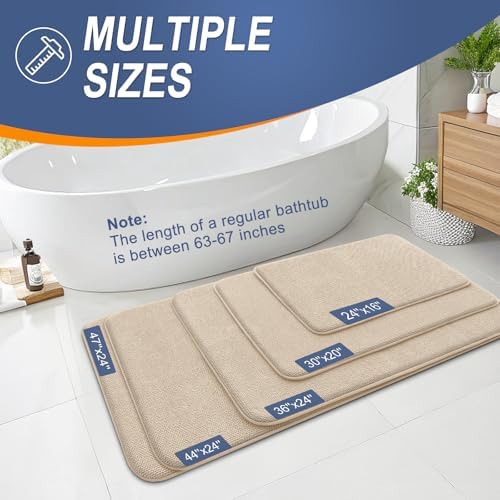OLANLY Memory Foam Small Bathroom Rugs 24x16, Absorbent Bath Mat