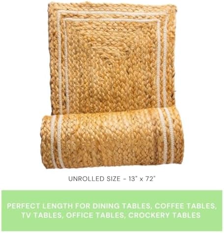 Handmade Hand Braided Natural Jute 13 X 120 Inch Table Runner Rug