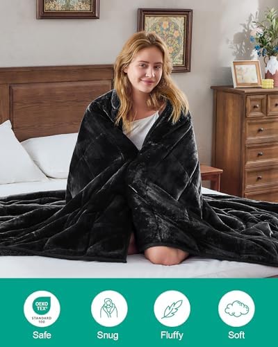 Ultra Soft Sherpa Weighted Blanket for Adults, 60"x80" 25lbs Heavy