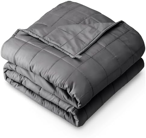 Bare Home Cotton Weighted Blanket (Grey, 80"x87" 25lbs)