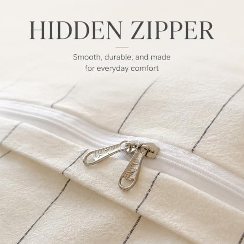 00% Cotton Striped, Yarn‐Dyed Neutral Stripe Duvet Cover Bedding