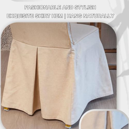 Linen Banquet Dining Chair Covers Full Wrap Slipcovers with Back
