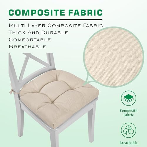 SQUARE MOON Chair Cushions for Dining Chairs, 3 Inch Thick Comfortable
