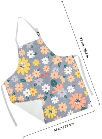 2pcs Cotton Linen Cooking Apron Set with Adjustable Belt and Pocket