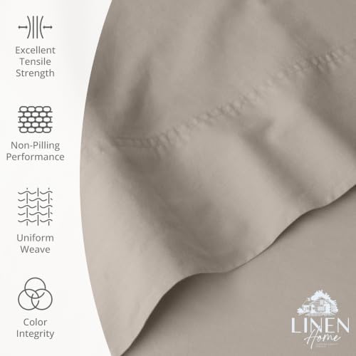 Linen Home 100% Cotton Percale 1 Flat Sheet, Full Size - Crisp, Cool