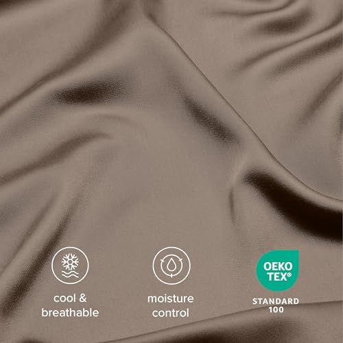 Bare Home 100% Rayon Made from Bamboo Fitted Sheet (Twin XL, Taupe)