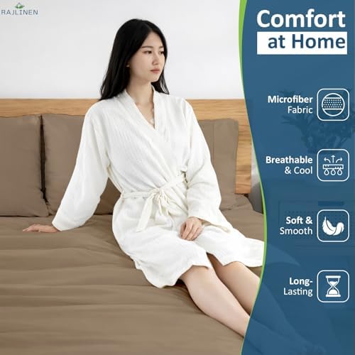 Rajlinen Queen Sheet Set Microfiber Bed Sheets, Ultra Soft Hotel