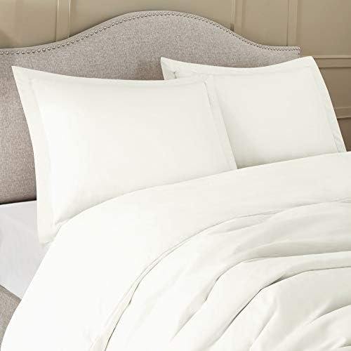 600 Thread Count Off White Oversized Queen Size Duvet Cover Set