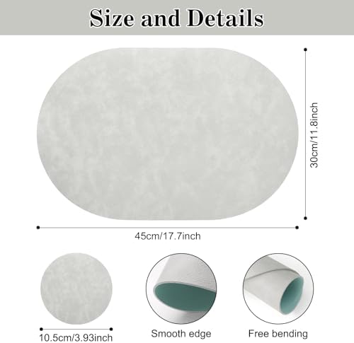 Faux Leather Placemats Set of 6 with Matching Coasters, Heat Resistant