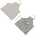 2pcs Adjustable Cooking Apron with Pocket, Cotton Linen Xmas