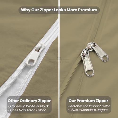 Queen Size Microfiber 1 PC Zipper Fitted Sheet 16 Inch Deep, Taupe